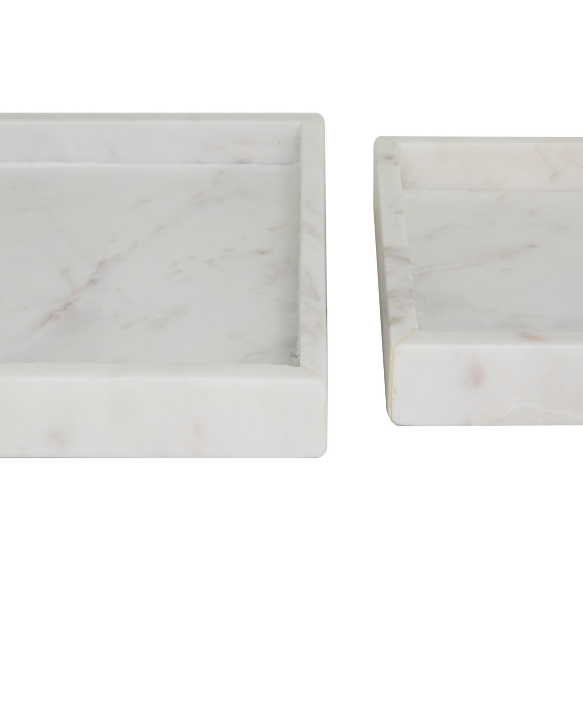 Rosemary Lane Marble Tray with Raised Border, Set of 2, 10