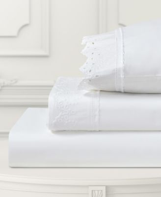Piper & Wright Piper Wright Eyelet Sheet Sets Bedding In White
