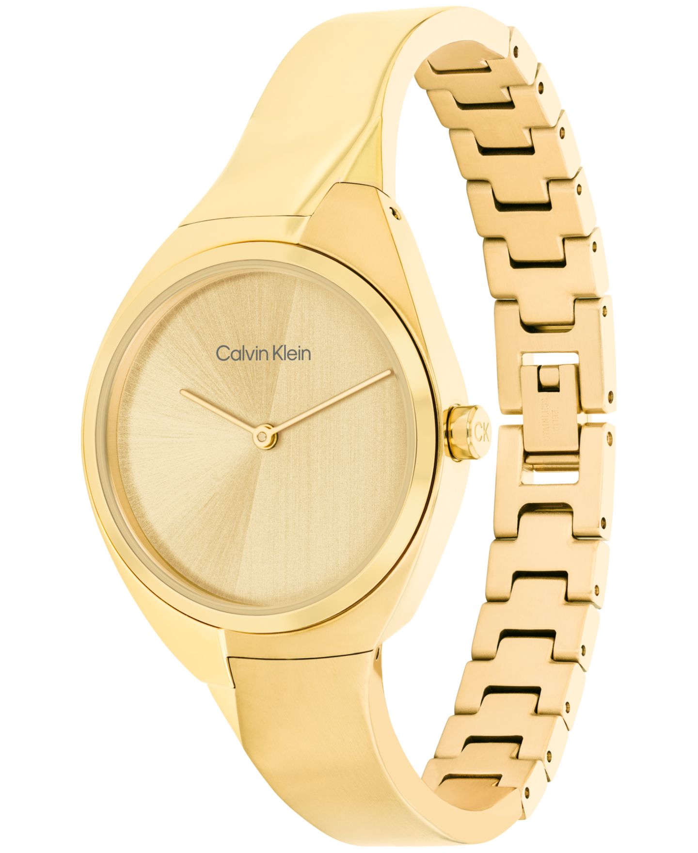Женские часы Calvin Klein 2-Hand Gold-Tone Stainless Steel Bangle Bracelet Watch 30mm — фото 2