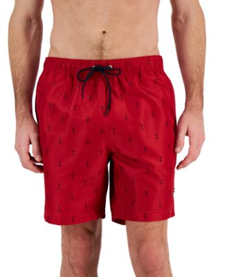 Men's Quick-Dry Anchor-Print 8" Swim Trunks