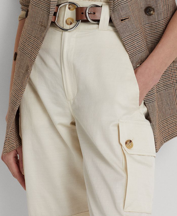 Lauren Ralph Lauren Women's Shantung Wide-Leg Cargo Pants - Macy's