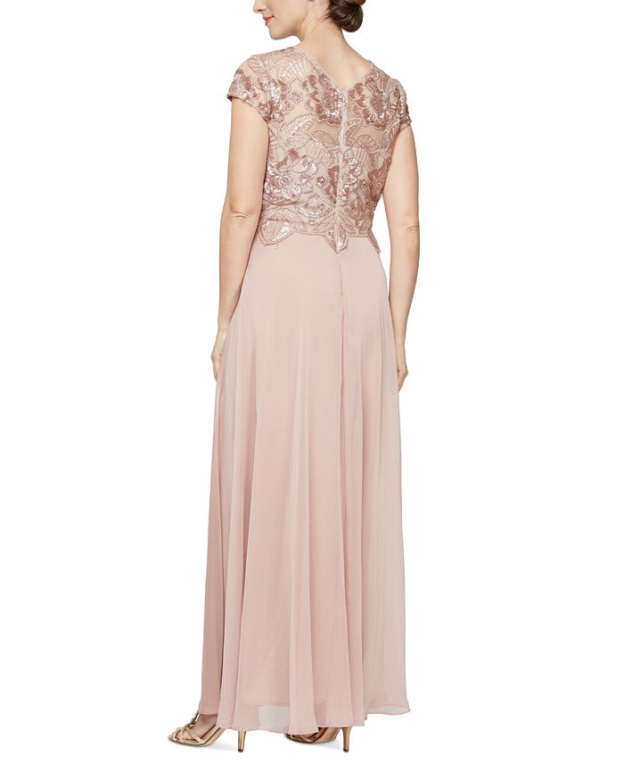 Alex evenings rose gold sale dress