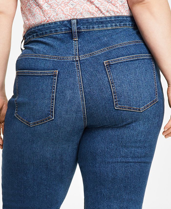 Style & Co Plus Size Curvy Cuffed Capri Jeans, Created for Macy's Macy's