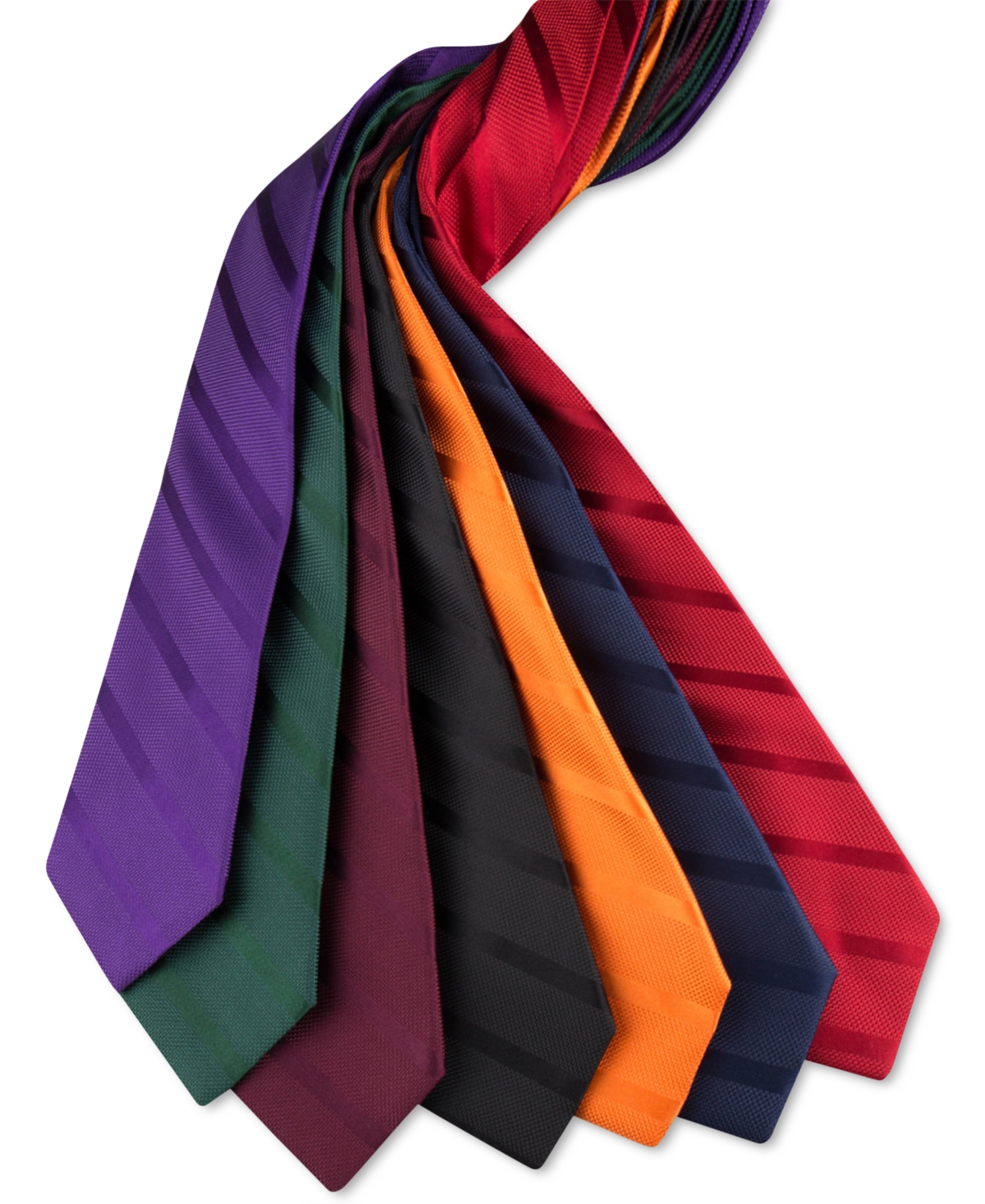 Shop Tommy Hilfiger Men's Solid Textured Stripe Tie In Hunter Green