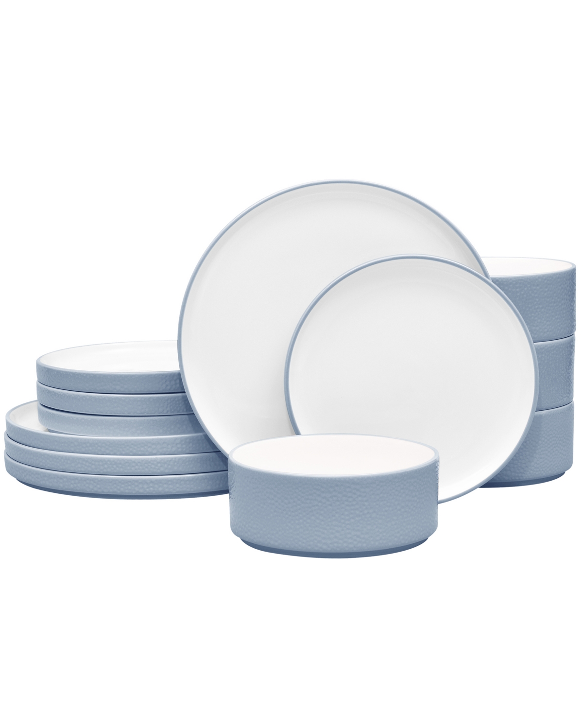 Colortex Stone 12-Piece Dinnerware Set, Service for 4 - Blue