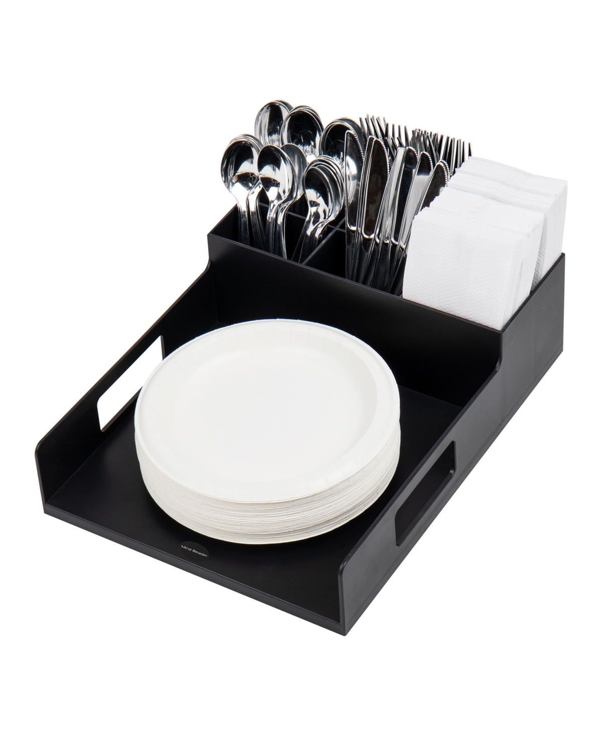 Shop Mind Reader Anchor Collection, Utensil, Napkin And Plate Serving Tray, Break Room, Countertop Organizer In Black