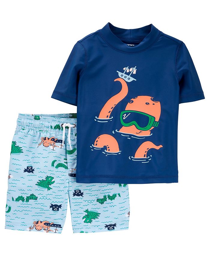 Carter's Toddler Boys Octopus Rash Guard Swimsuit, 2-Piece Set - Macy's