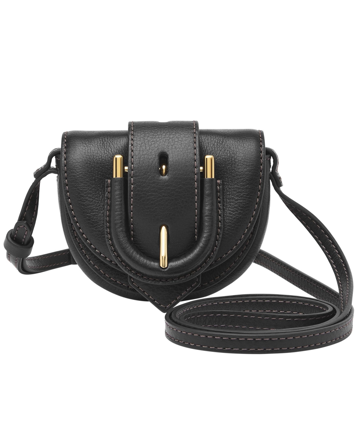 Fossil Harwell Mini Flap Crossbody Bag In Black | ModeSens