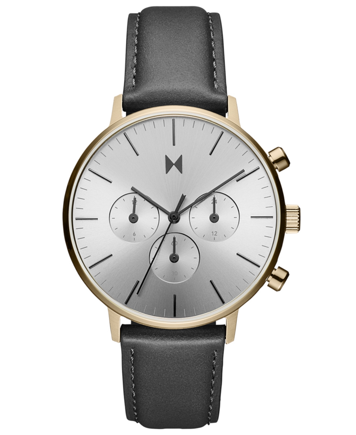 Shop Mvmt Men's Legacy Quartz Traveller Leather Gray Watch 48mm