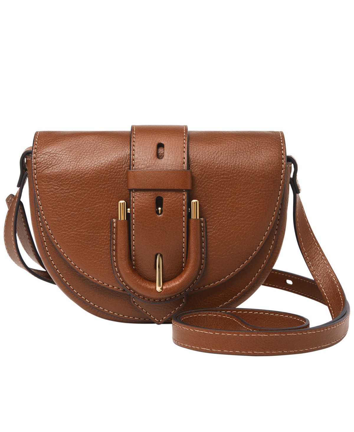 Shop Fossil Harwell Small Flap Crossbody Bag In Brown