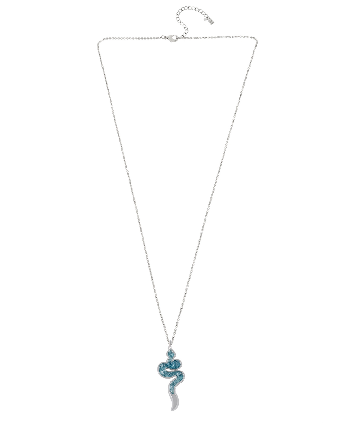 Robert Lee Morris Soho Faux Stone Snake Pendant Necklace In Light Blue