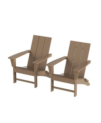 Modern Outdoor Folding Adirondack Chair (Set of 2)