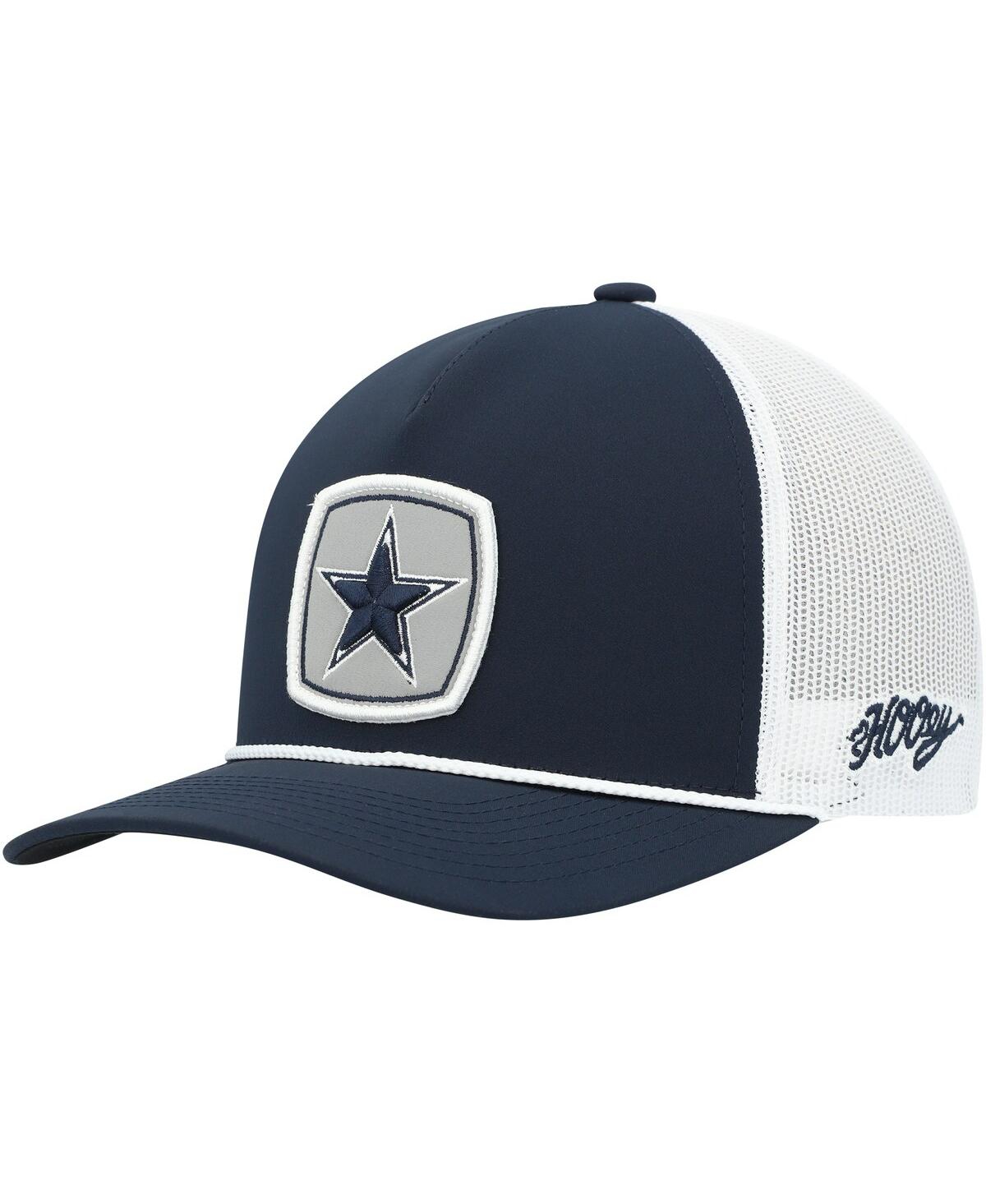 Men's Hooey Navy, White Dallas Cowboys Star Patch Rope Trucker Snapback Hat - Navy, White