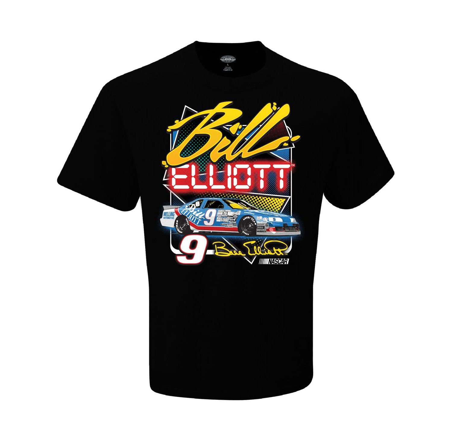 Men's Black Bill Elliott Dawsonville Two-Sided T-shirt
