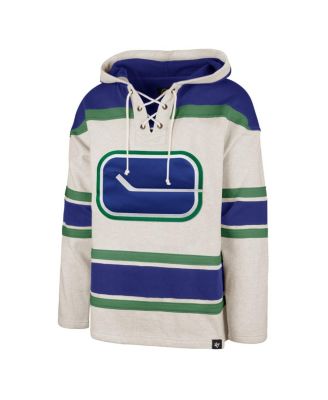 Men's Oatmeal Vancouver Canucks Rockaway Lace-Up Pullover Hoodie