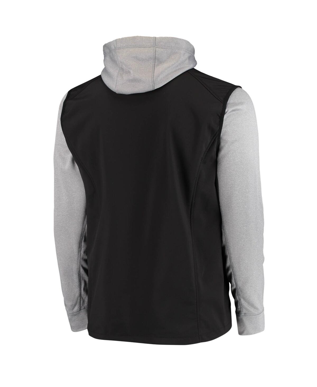 DUNBROOKE MEN'S DUNBROOKE BLACK, GRAY PHILADELPHIA EAGLES ALPHA FULL-ZIP JACKET 