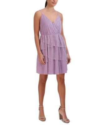 metallic flare dress