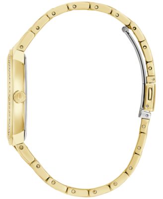 Men's Crystal Gold-Tone Stainless Steel Bracelet Watch 40mm & Necklace Box Set