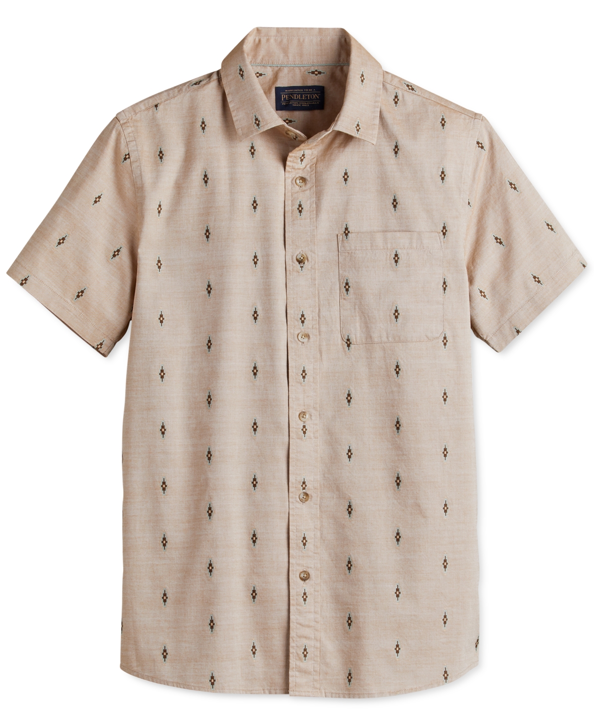 Pendleton Men's Carson Geo Jacquard Button-down Chambray Shirt In Tan