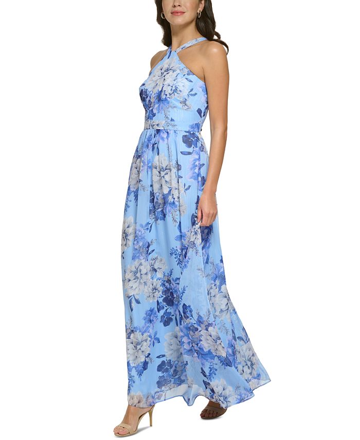 Vince Camuto Women's Floral Chiffon Halter Gown - Macy's