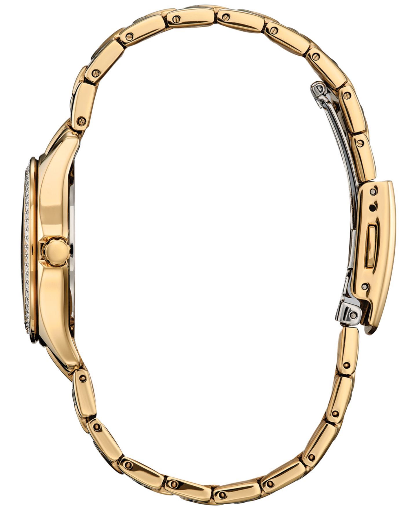 Женские часы Citizen Eco-Drive Crystal Gold-Tone Stainless Steel Bracelet Watch 30mm — фото 2