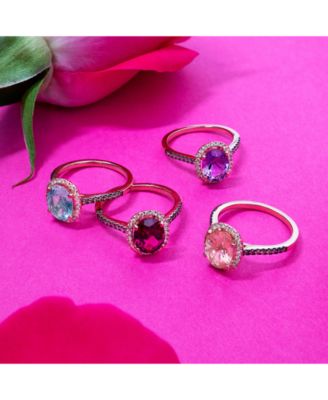 Amethyst (1-3/8 ct. t.w.) & Diamond (1/4 ct. t.w) Ring in 14k Rose Gold (Also in Citrine, Deep Sea Blue Topaz, Green Quartz, Peridot, Opal & Sky Blue Topaz)