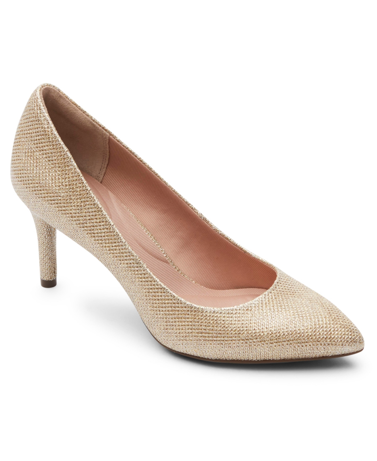 Rockport Women's Total Motion 75mmpth Plain Dress Pump In Nude Glam Textile