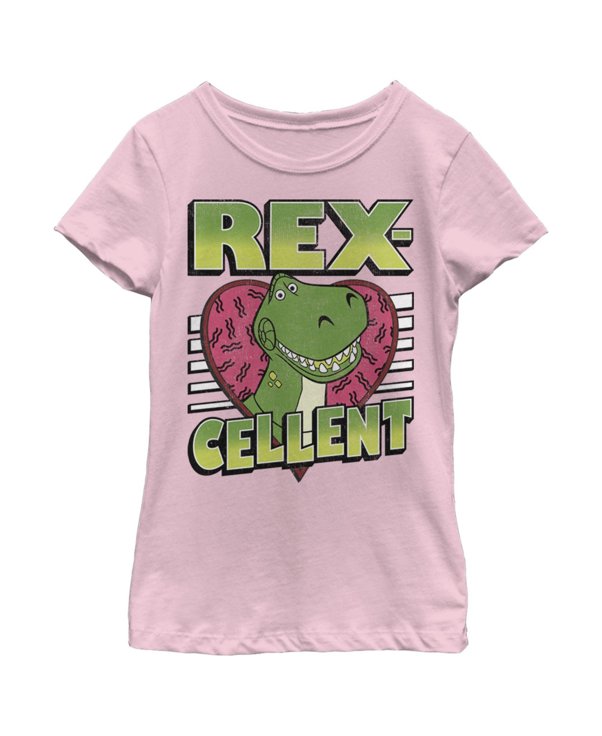 Disney Pixar Kids' Girl's Toy Story Valentine Rex-cellent Child T-shirt In Light Pink