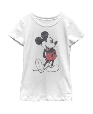 Girl's Mickey & Friends Distressed Mickey Mouse Pose Child T-Shirt - Macy's