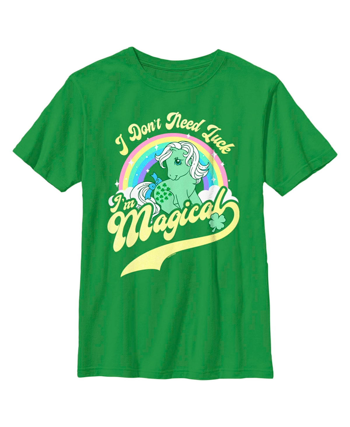 Hasbro Kids' Boy's My Little Pony St. Patrick's Day I Don't Need Luck I'm Magical Child T-shirt In Kelly Green