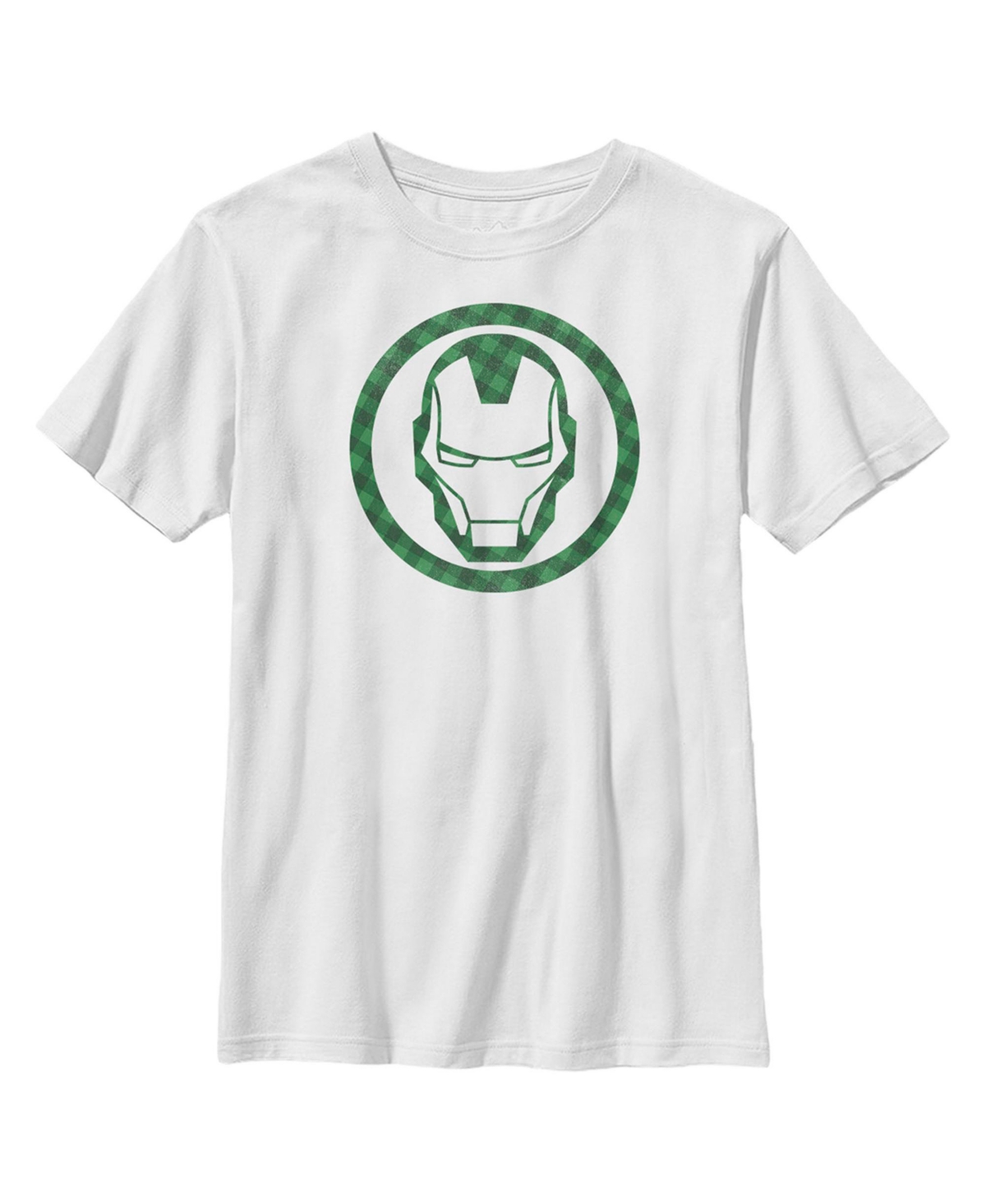 Marvel Kids' Boy's  St. Patrick's Day Lucky Iron Man Mask Child T-shirt In White