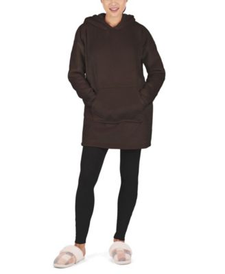 Women's Sherpa-Lined Velour Hooded Lounger