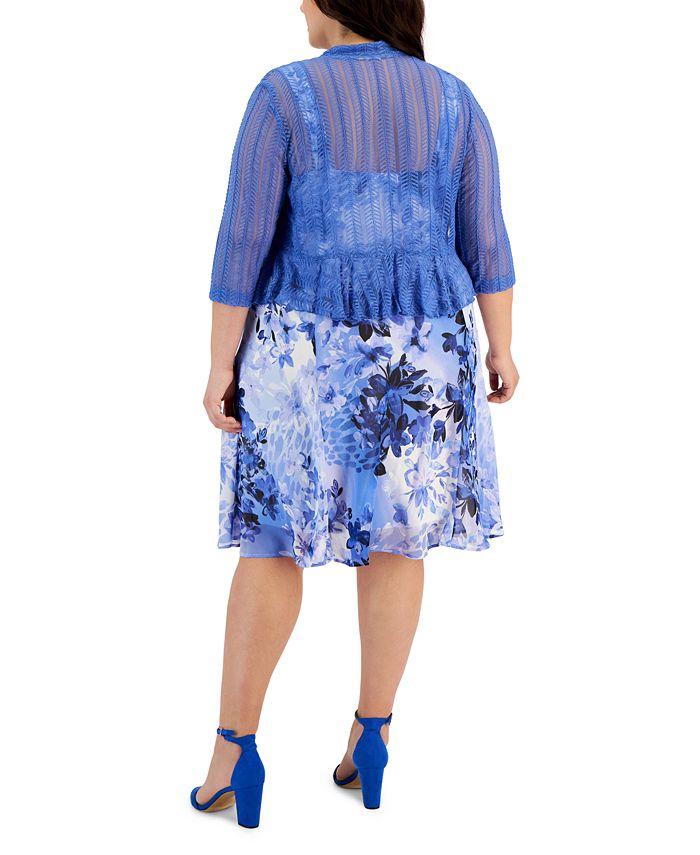 Connected Plus Size 2Pc. Crochet Jacket & Dress Set Macy's