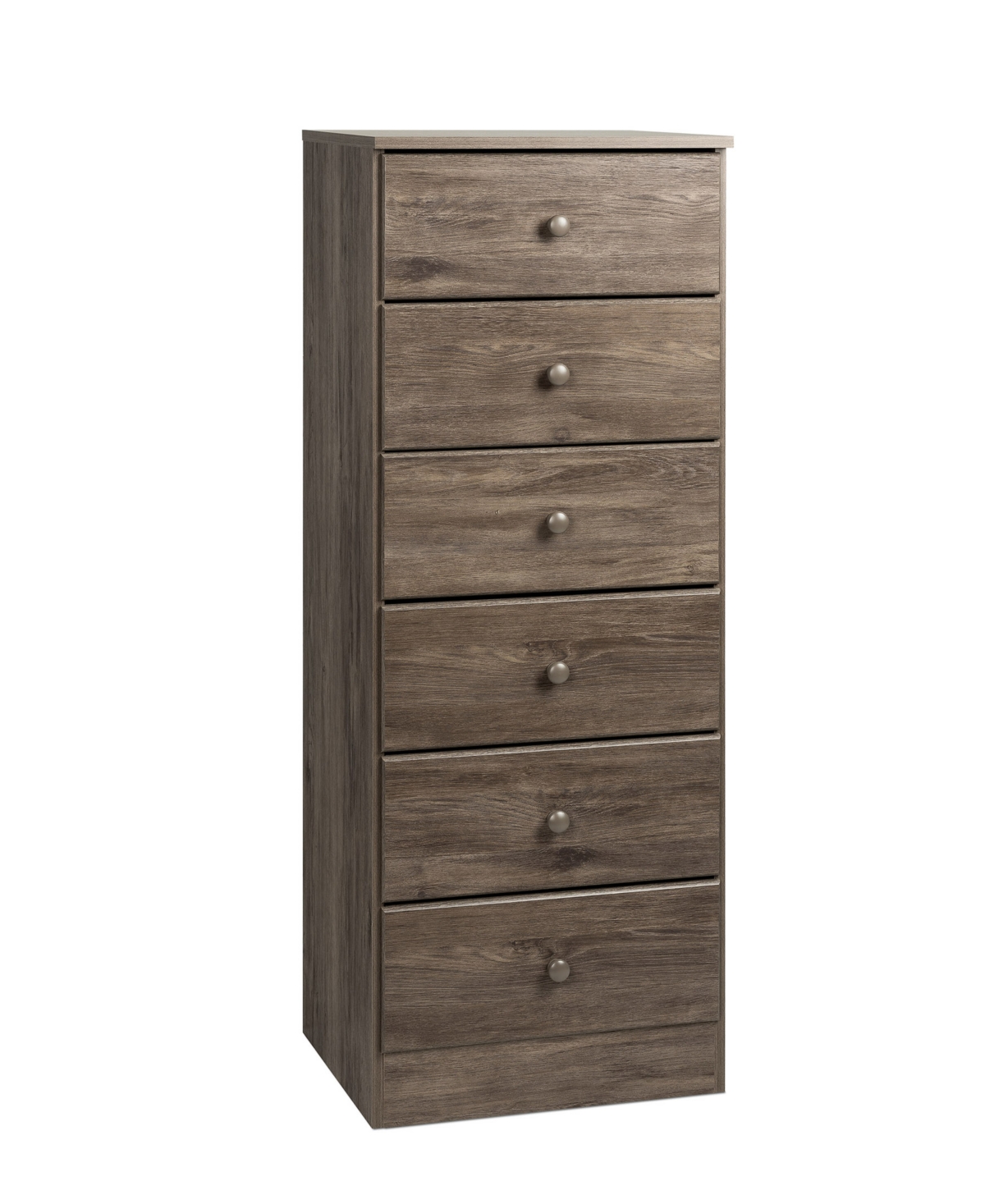Prepac Astrid 6-drawer Tall Chest In Drifted Gray