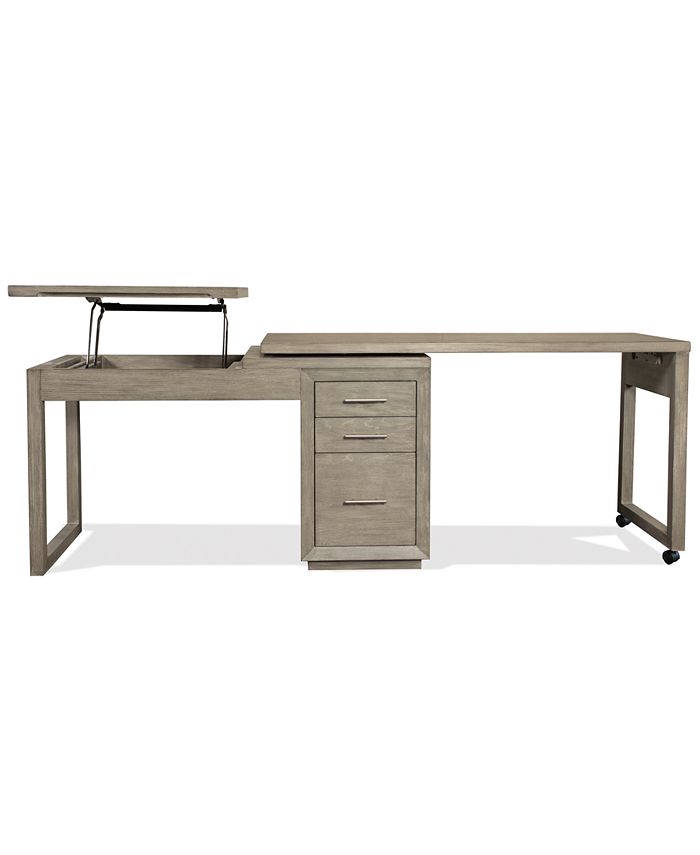 Furniture Prelude 56" Wood Swivel Lift Top Lshaped Desk Macy's