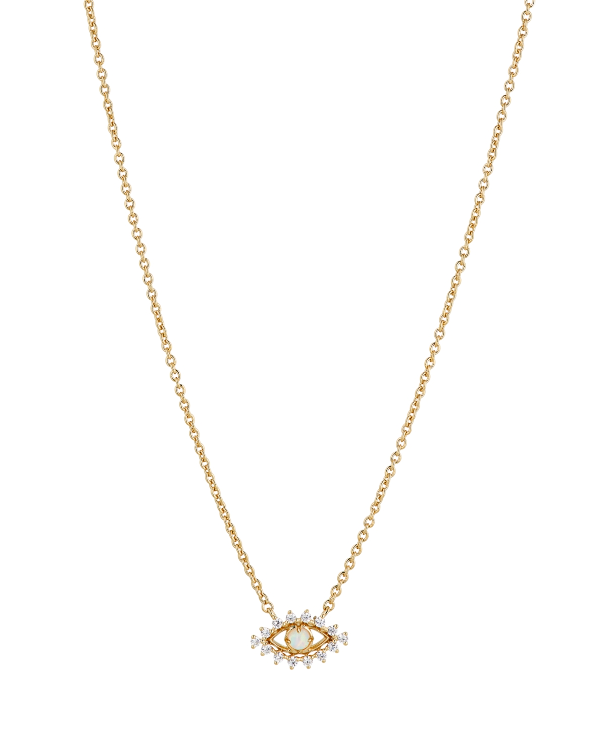 Ava Nadri White Opal Evil Eye Necklace In Gold