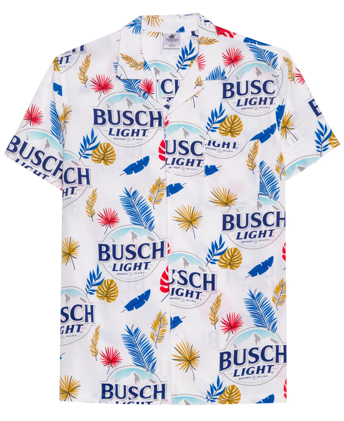 Hybrid Men's Busch Beer Short Sleeves Woven Shirt