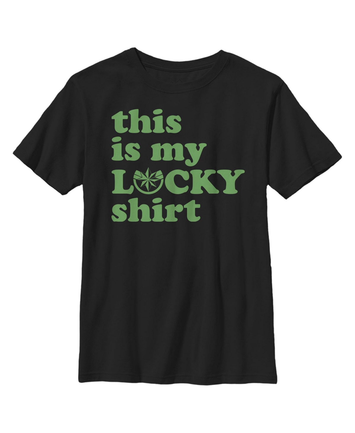 Boy's Marvel Captain Marvel St. Patrick's Day This Is My lucky Shirt Child T-Shirt - Black