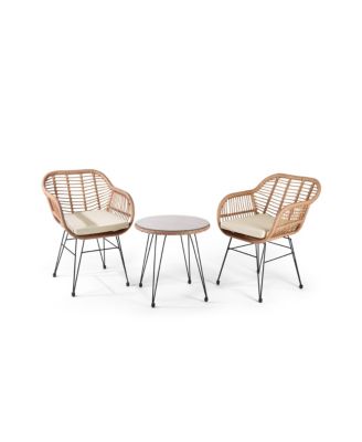 3-Piece Wicker Outdoor Patio Conversation Set