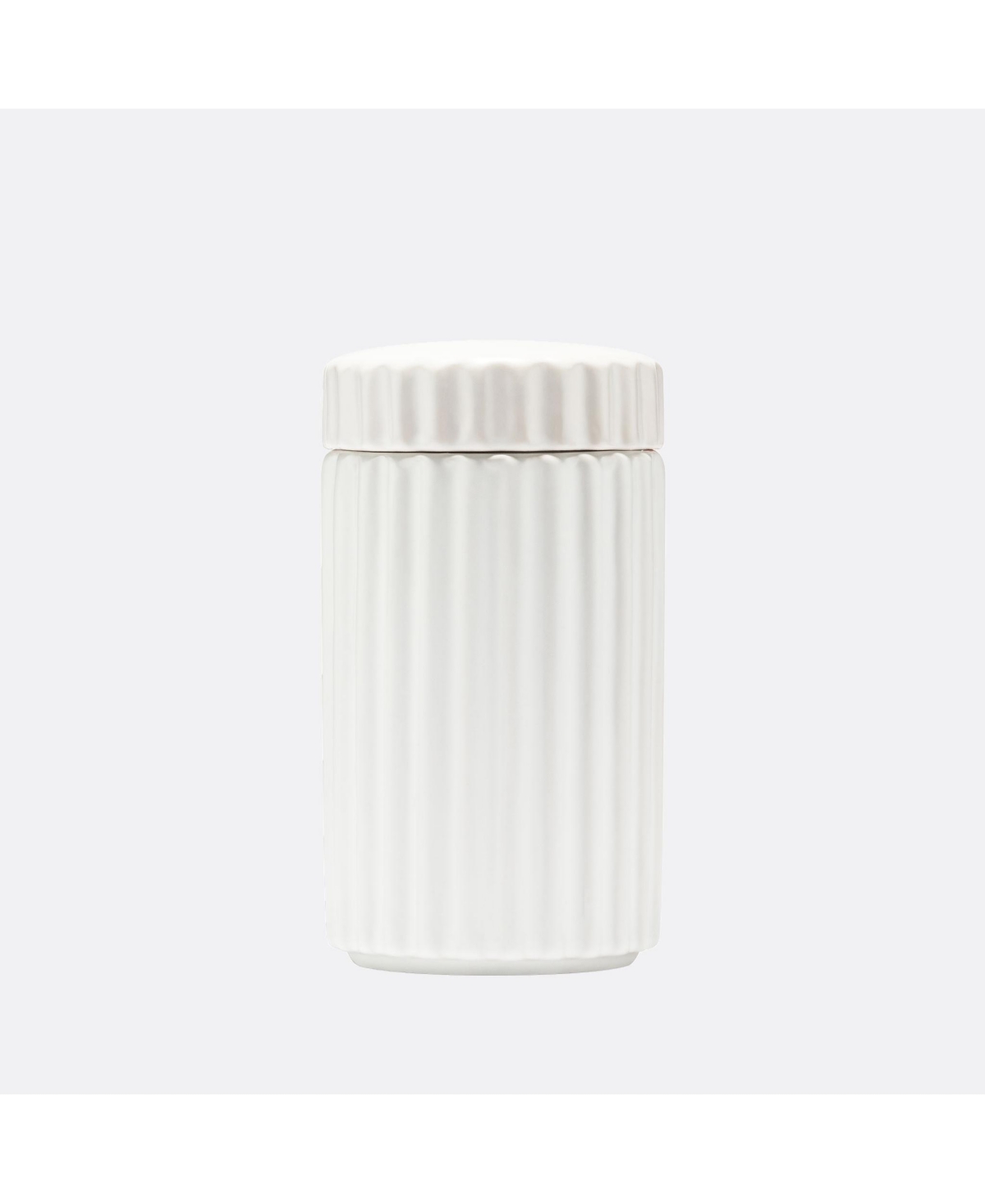 Dog Ripple Ceramic Treat Jar - White - White