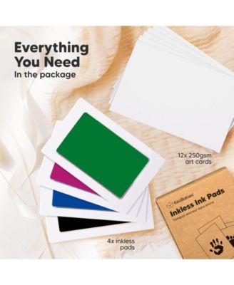 4pk Inkless Ink Pad for Baby Hand and Footprint Kit, Clean Touch Dog Paw, Dog Nose Print Kit, Baby & Pet Safe