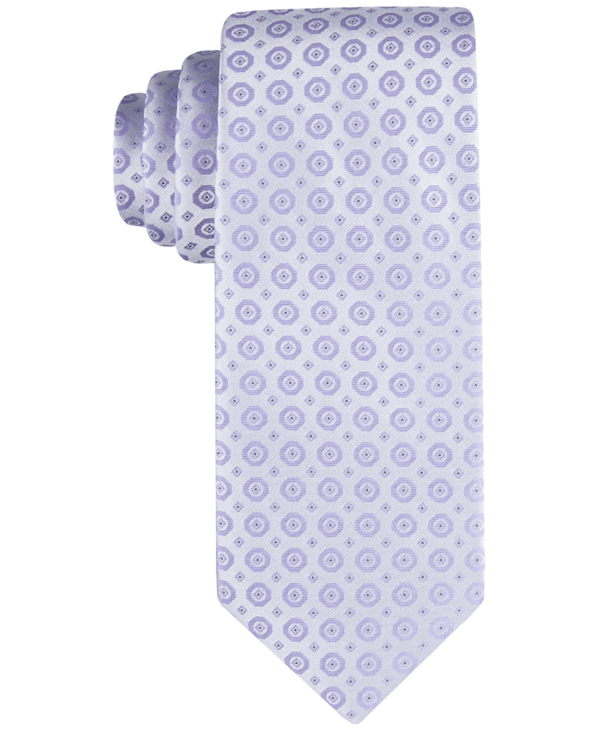 Calvin Klein Men's Hex-dot Medallion Tie In Lilac