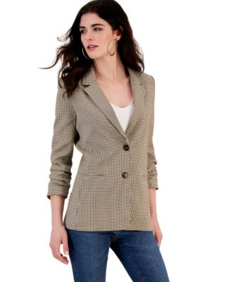 Lucy Paris - Women's Two-Button Notch-Collar Plaid Blazer