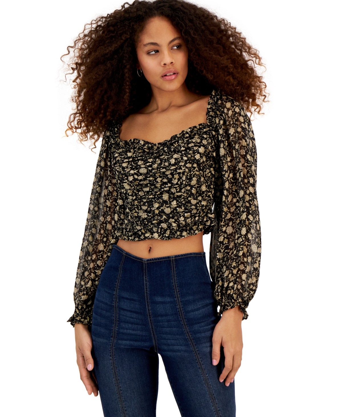 Astr the Label Women's Helena Printed Cropped Top