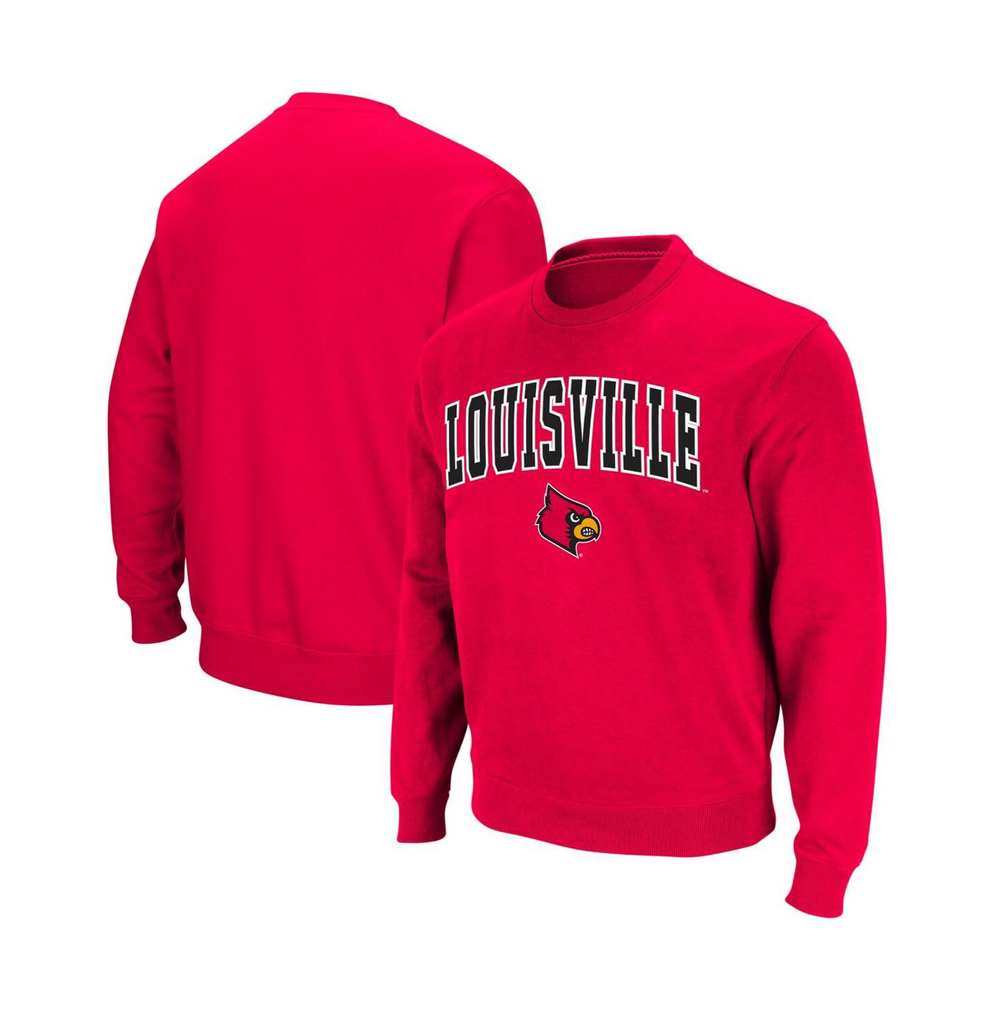 Мужская толстовка Colosseum Louisville Cardinals Arch and Logo Crew Neck, цвет: Угольный — фото 4