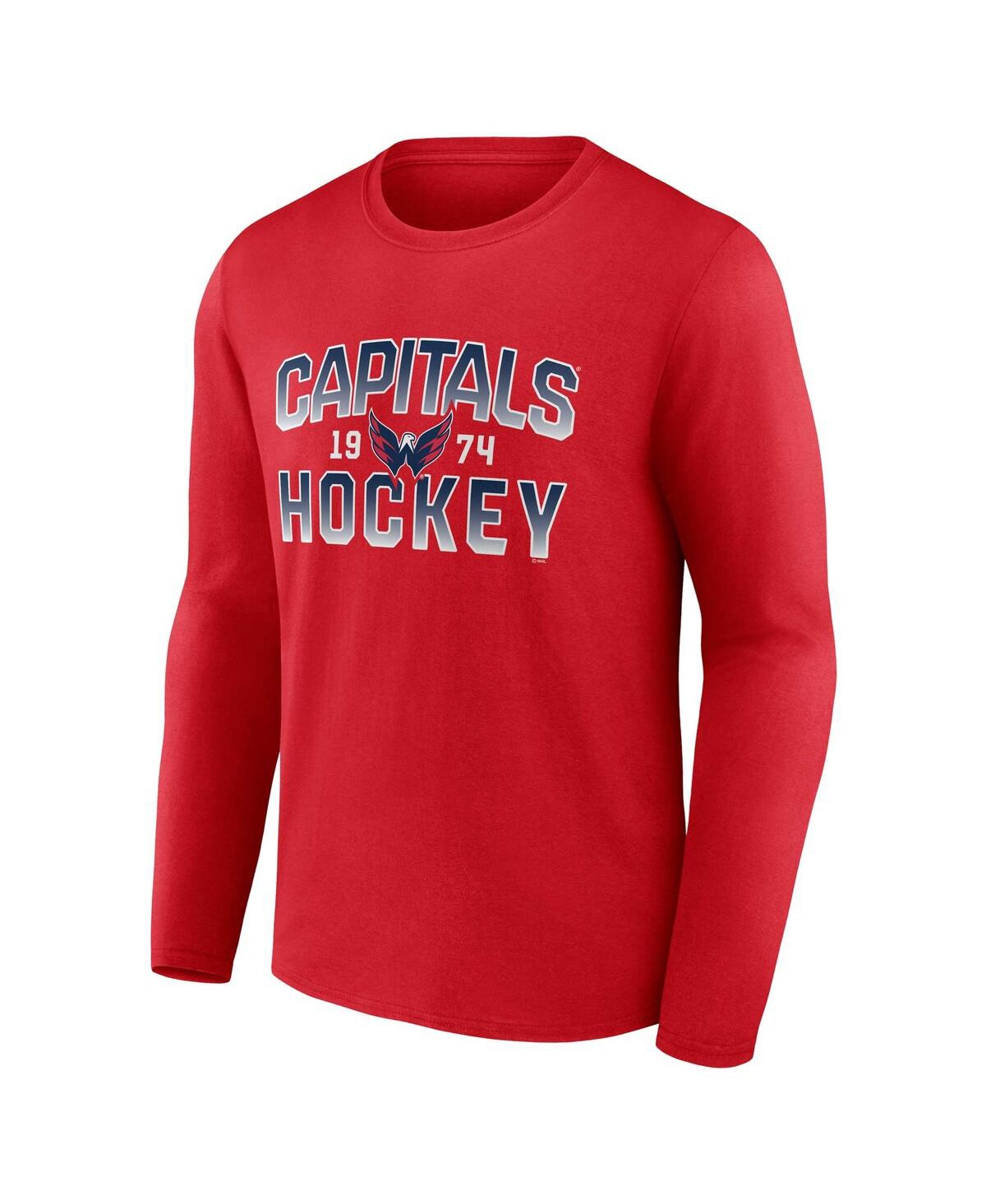 Shop Fanatics Men's  Red Washington Capitals Skate Or Die Long Sleeve T-shirt