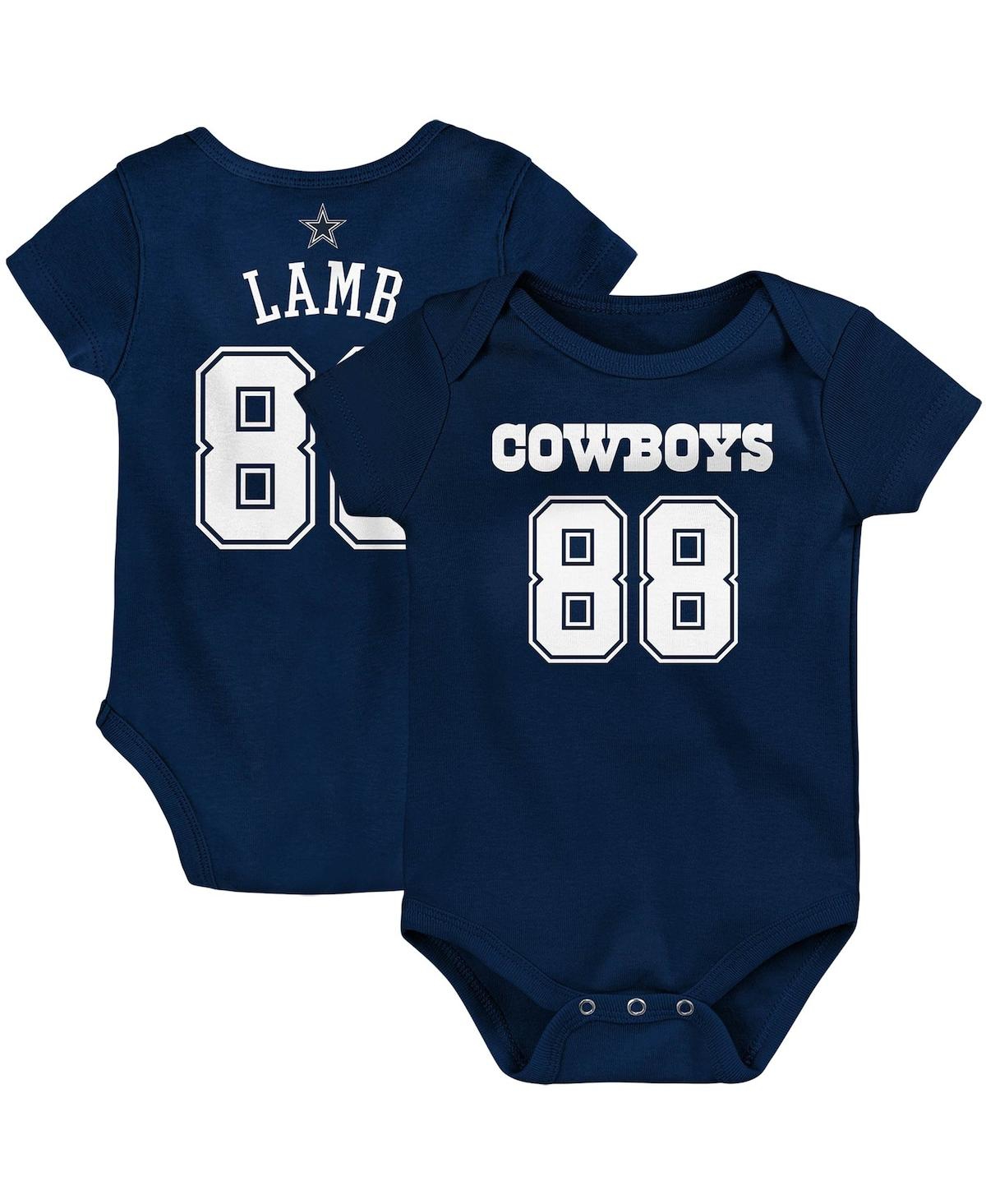 Outerstuff Babies' Infant Boys And Girls Ceedee Lamb Navy Dallas Cowboys Mainliner Player Name And Number Bodysuit
