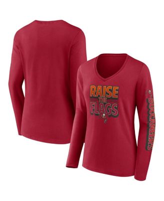 Women's Red Tampa Bay Buccaneers Hometown Sweep Long Sleeve V-Neck T-shirt