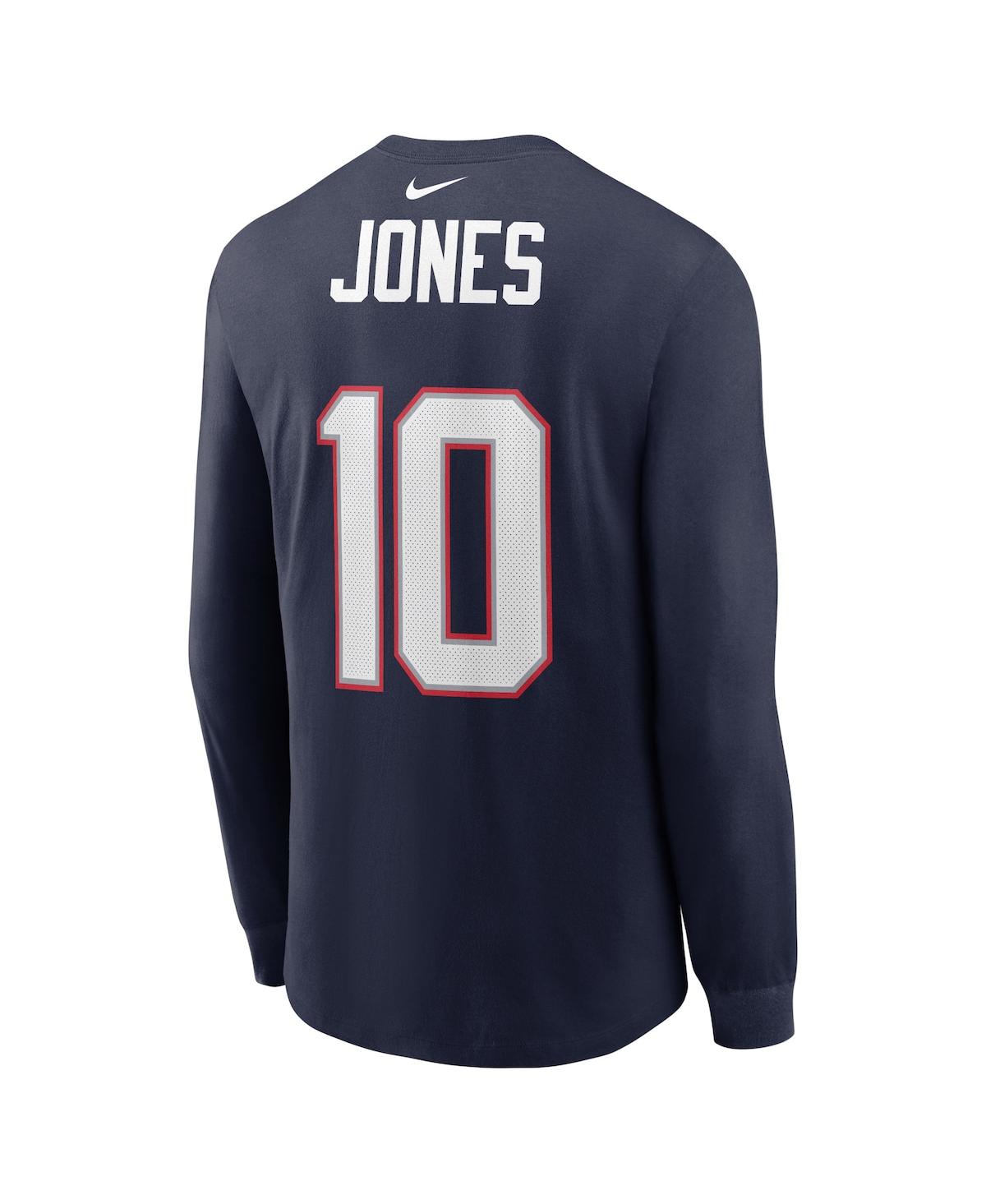 Nike Men's Mac Jones Navy New England Patriots Player Name Number Long Sleeve T-shirt In Navy