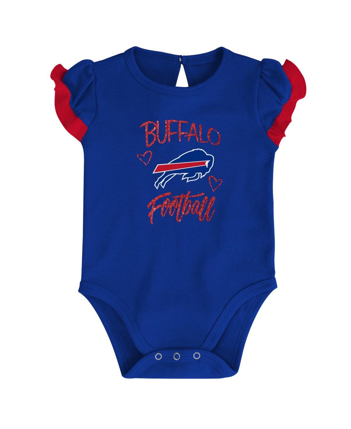 Outerstuff Newborn And Infant Boys And Girls Royal, Red Buffalo Bills Too Much Love Two-piece Bodysuit Set In Royal,red